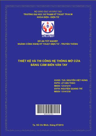 Thiết kế và thi công hệ thống mở cửa bằng cảm biến vân tay (Phần 1)