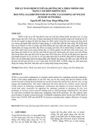 Thuật toán định tuyến đa đường dựa theo nhóm cho mạng cảm biến không dây