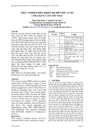 Thực nghiệm điều khiển bộ biến đổi AC/DC 1 pha dạng cascade 5 bậc