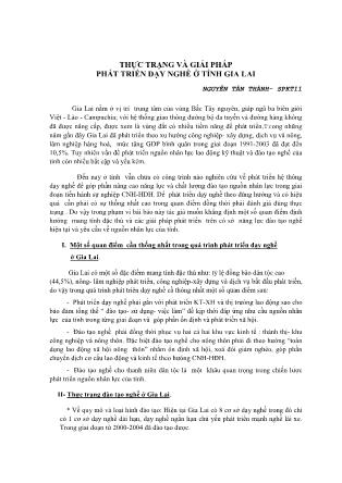 Thực trạng và giải pháp phát triển dạy nghề ở tỉnh Gia Lai
