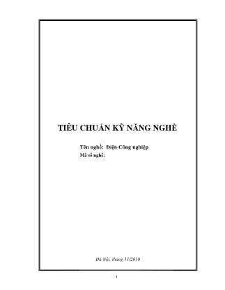 Tiêu chuẩn kỹ năng nghề: Điện Công nghiệp