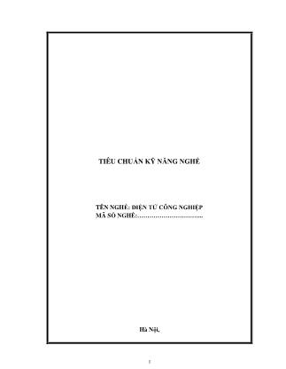 Tiêu chuẩn kỹ năng nghề: Điện tử công nghiệp