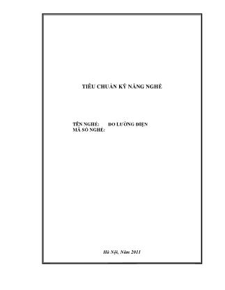 Tiêu chuẩn kỹ năng nghề: Đo lường điện