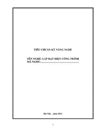 Tiêu chuẩn kỹ năng nghề: Lắp đặt điện công trình