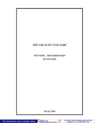 Tiêu chuẩn kỹ năng nghề: Thí nghiệm điện