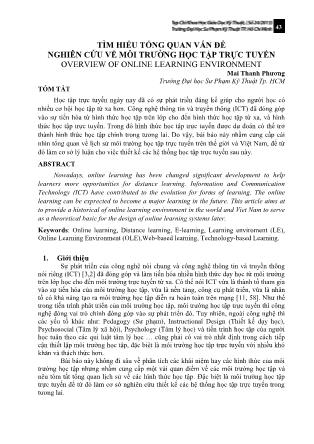 Tìm hiểu tổng quan vấn đề nghiên cứu về môi trường học tập trực tuyến