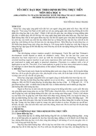 Tổ chức dạy học theo định hướng thực tiễn môn Hóa học 8
