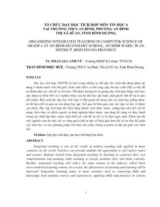 Tổ chức dạy học tích hợp môn tin học 6 tại Trường THCS An Bình, phường An Bình thị xã Dĩ An, tỉnh Bình Dương