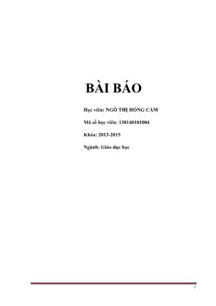 Tổ chức hoạt động dạy học môn Lý thuyết dinh dưỡng tại trường Cao đẳng Sư phạm Nha Trang thông qua ứng dụng phần mềm Vietnam Eiyokun