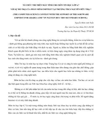 Tổ chức thi trên máy tính cho môn Tin học lớp 6,7 với sự hỗ trợ của phần mềm Emptest tại trường THCS Nguyễn Hữu Thọ