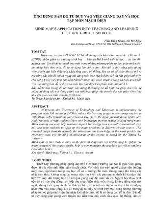 Ứng dụng bản đồ tư duy vào việc giảng dạy và học tập môn mạch điện