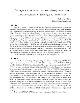 Ứng dụng kỹ thuật vector OFDM vào hệ thống MIMO