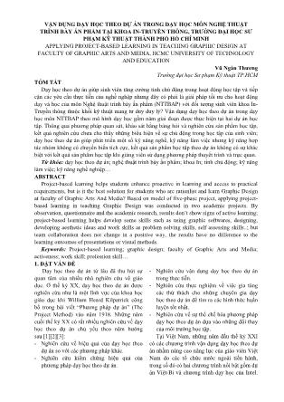 Vận dụng dạy học theo dự án trong dạy học môn Nghệ thuật trình bày ấn phẩm tại khoa In-Truyền thông, trường Đại học Sư phạm Kỹ thuật thành phố Hồ Chí Minh