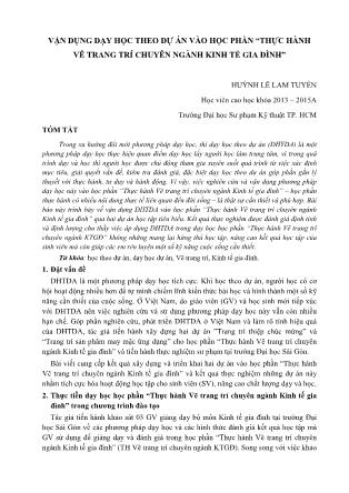 Vận dụng phương pháp dạy học này vào học phần “Thực hành Vẽ trang trí chuyên ngành Kinh tế gia đình”