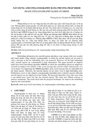 Xây dựng ảnh steganography bằng phương pháp MBDH