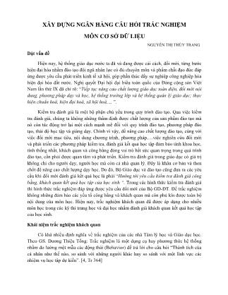 Xây dựng ngân hàng câu hỏi trắc nghiệm môn Cơ sở dữ liệu