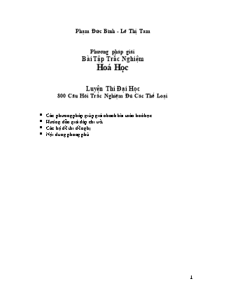 800 Câu hỏi trắc nghiệm Hóa học
