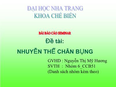 Bài Báo cáo seminar: Nhuyễn thể chân bụng