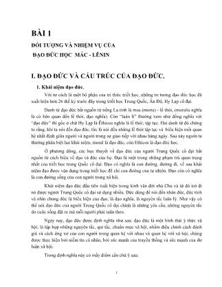 Bài giảng Đạo đức học Mác-Lênin