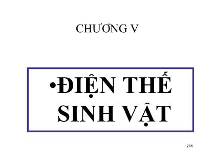 Bài giảng Điện thế sinh vật