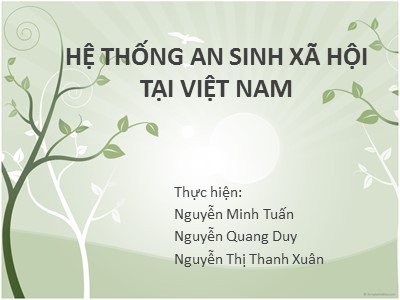 Bài giảng Hệ thống an sinh xã hội tại Việt Nam