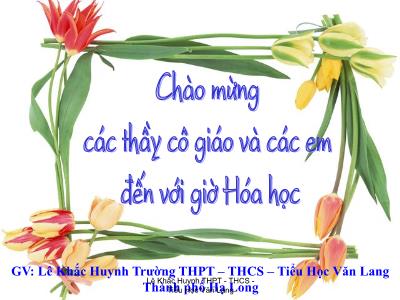 Bài giảng Hóa học: Ancol