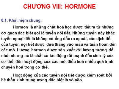 Bài giảng Hormone