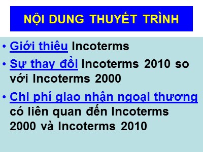 Bài giảng Incoterms