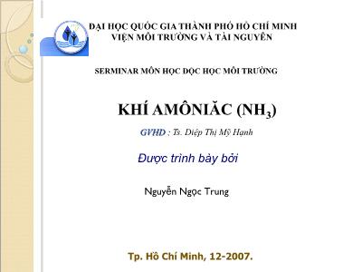 Bài giảng Khí amôniăc - Nguyễn Ngọc Trung