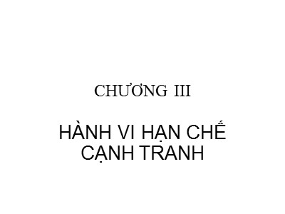 Bài giảng Luật cạnh tranh
