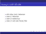 Bài giảng Lý thuyết xác suất và thống kê toán - Chương 5: Luật số lớn - Phạm Thị Hồng Thắm