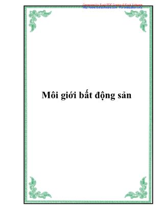 Bài giảng Môi giới bất động sản