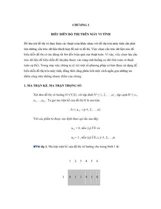 Bài giảng môn Lý thuyết đồ thị - Chương 2: Biểu diễn đồ thị trên máy tính
