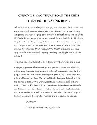 Bài giảng môn Lý thuyết đồ thị - Chương 3: Các thuật toán tìm kiếm trên đồ thị và ứng dụng