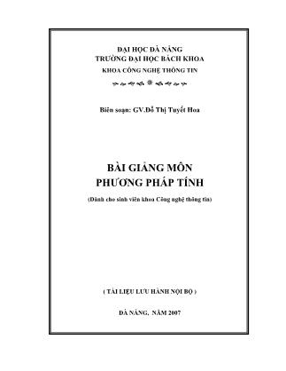 Bài giảng môn Phương pháp tính - Đỗ Thị Tuyết Hoa