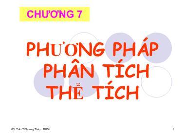 Bài giảng Phương pháp phân tích thể tích - Trần Thị Phương Thảo