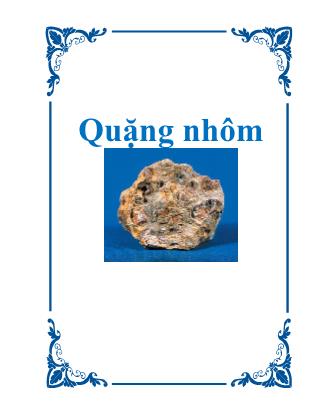 Bài giảng Quặng nhôm