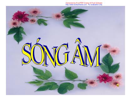 Bài giảng Sóng âm