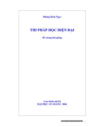 Bài giảng Thi pháp học hiện đại - Phùng Hoài Ngọc