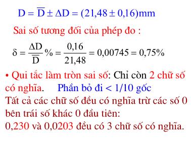 Bài giảng Vật lý đại cương: Bài mở đầu - Đỗ Ngọc Uấn (Phần 3)