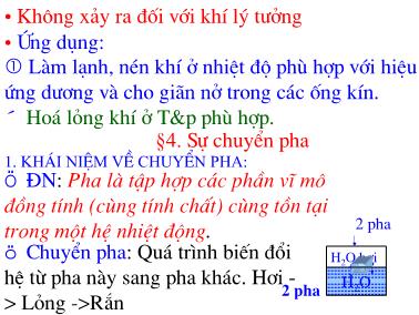 Bài giảng Vật lý đại cương - Chương 17: Khí thực và chuyển pha - Đỗ Ngọc Uấn (Phần 2)