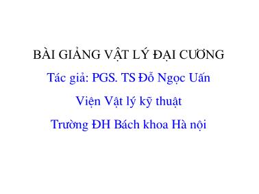 Bài giảng Vật lý đại cương - Chương 5: Quang học lượng tử - Đỗ Ngọc Uấn