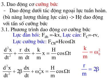 Bài giảng Vật lý đại cương - Chương 7: Dao động cơ (Phần 2)