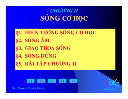 Bài giảng Vật lý đại cương - Chương II: Sóng cơ học
