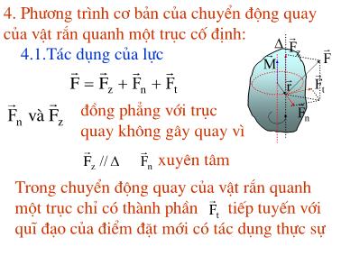 Bài giảng Vật lý đại cương - Chương III: Động lực học hệ chất điểm, động lực học vật rắn (Phần 2)