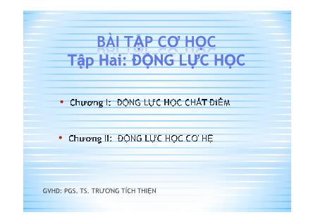 Bài tập Cơ học: Động lực học - Trương Tích Thiện