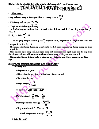 Bài tập Dòng điện xoay chiều
