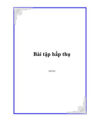 Bài tập hấp thụ