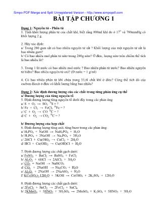 Bài tập môn Hóa học