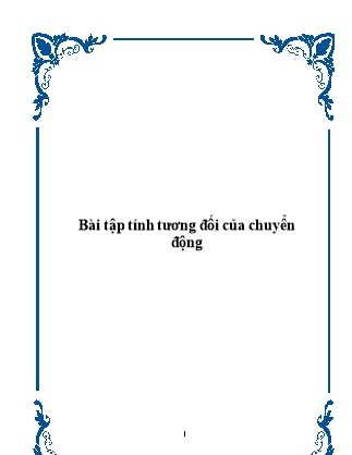 Bài tập tính tương đối của chuyển động